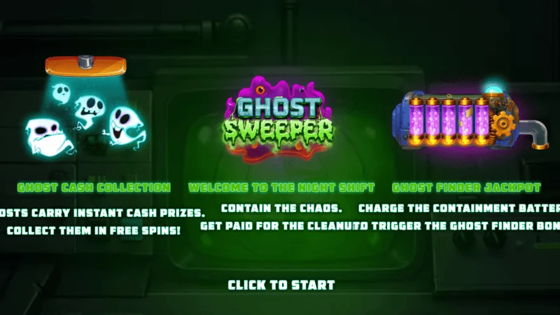 Ghost Sweeper - hoofdmenu voor de start van de sessie